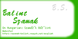 balint szamak business card